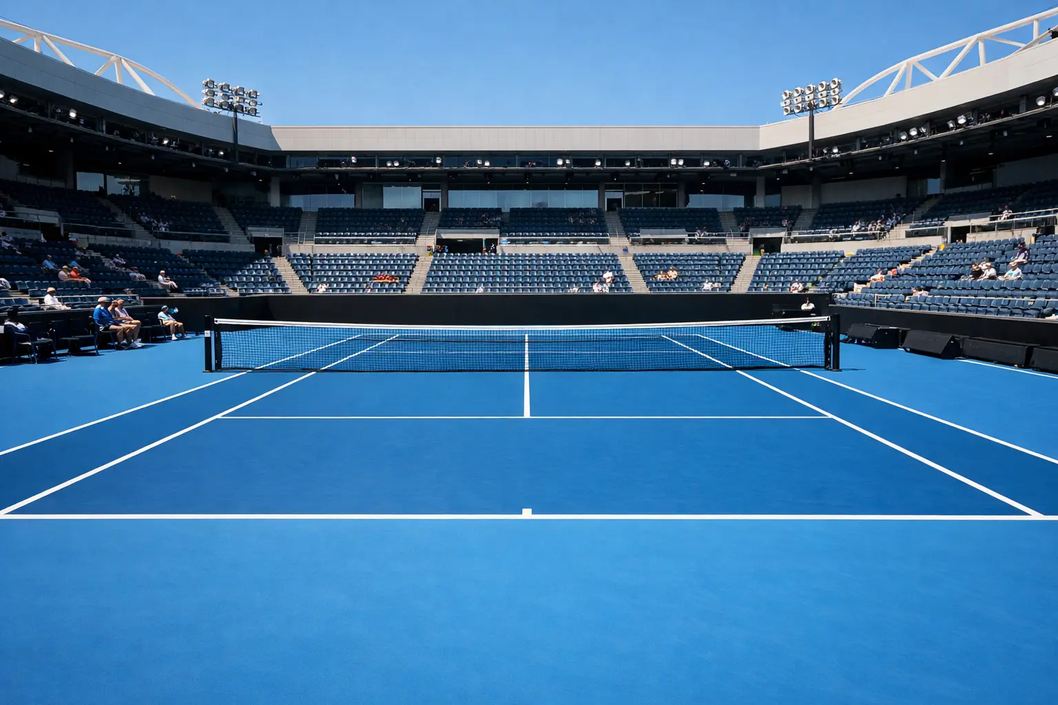Court de tennis en dur bleu de l'Open d'Australie à Melbourne